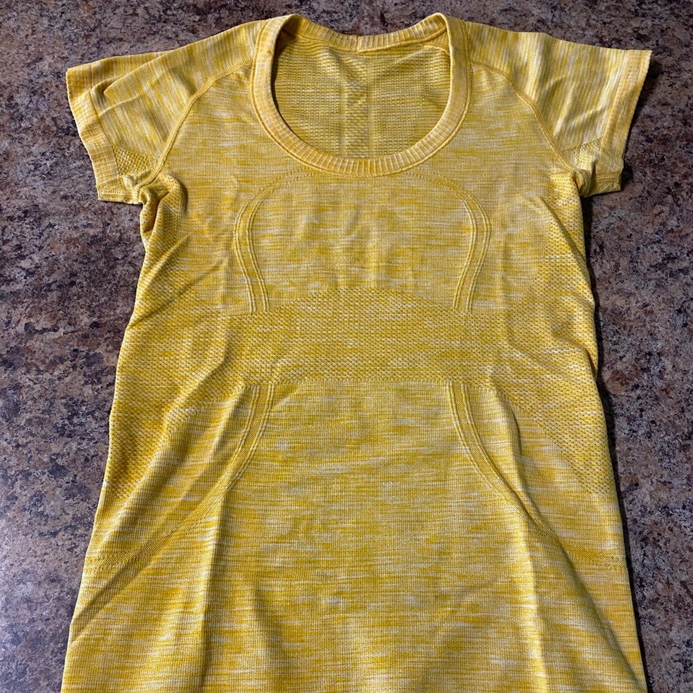 Yellow Lululemon Swiftly Tech top